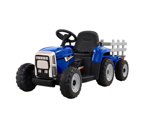 Ride On Tractor Trailer Toy Kids Electric Cars 12V