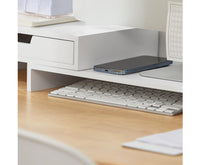 White Monitor Stand with Drawers