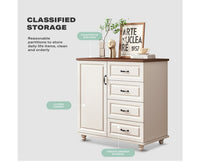 4 Chest of Drawers Storage Cabinet Tower Dresser Tallboy Drawer with Door Condition: Brand New