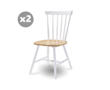 Set of 2 Dining Chair Solid Rubberwood in Danish Natural Oak - JVEES