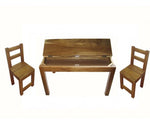 Hardwood study desk and 2 standard chairs - JVEES