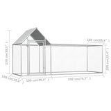 Chicken Coop 3x1x1.5 m Galvanised Steel - JVEES