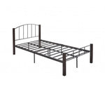 KING SINGLE bed frame w/ solidwood post in Black + Wenge - JVEES