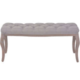 Solid Wood Bench Linen Light Grey