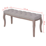 Solid Wood Bench Linen Light Grey