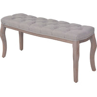 Solid Wood Bench Linen Light Grey