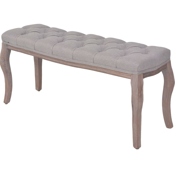 Solid Wood Bench Linen Light Grey