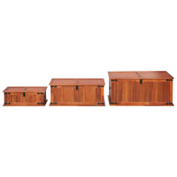 Storage Chests 3 pcs Solid Acacia Wood