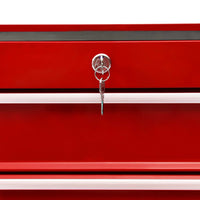 Tool Trolley with 10 Drawers Steel Red