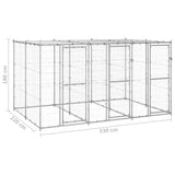 3 Bay Walk In Dog Kennel Galvanised Steel 7.26 m²