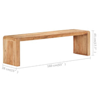 Dining Bench 160x38x45cm Solid Acacia Wood - JVEES