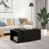 3 Piece Nesting Coffee Table Set Black 60x60x30cm - JVEES