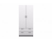 2 Door 2 Drawer Bedroom Wardrobe - White - JVEES