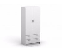 2 Door 2 Drawer Bedroom Wardrobe - White - JVEES