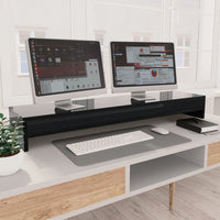 Dual Computer Screen Riser With Shelf