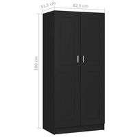 Wardrobe Black 82.5x51.5x180cm