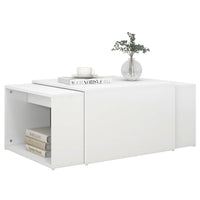 3 Piece Nesting Coffee Table Set White 60x60x30cm Chipboard - JVEES