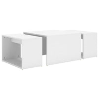 3 Piece Nesting Coffee Table Set White 60x60x30cm Chipboard - JVEES