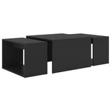 3 Piece Nesting Coffee Table Set Black 60x60x30cm - JVEES