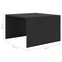 3 Piece Nesting Coffee Table Set Black 60x60x30cm - JVEES