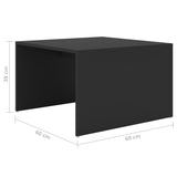 3 Piece Nesting Coffee Table Set Black 60x60x30cm - JVEES