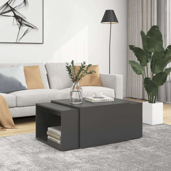 3 Piece Nesting Coffee Table Set Grey 60x60x30cm - JVEES