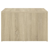 3 Piece Nesting Coffee Table Set White & Sonoma Oak 60x60x30cm - JVEES