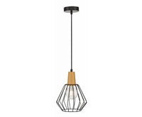 Wood Metal Pendant Light Black - JVEES