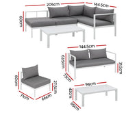 4-Seater Aluminium Outdoor Sofa Set Lounge Setting Table Chair Furniture