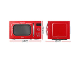 20L Microwave Oven 800W - 8 Cooking Settings - Red - JVEES