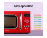 20L Microwave Oven 800W - 8 Cooking Settings - Red - JVEES
