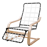 Birch Bentwood Adjustable Lounge Arm Chair w/ Fabric Cushion Beige - JVEES