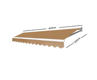 4M x 3M Outdoor Folding Arm Awning - Beige - JVEES