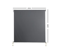 1.8m x 2.5m Retractable Roll Down Awning - Grey - JVEES