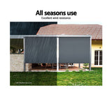 Set of 2 Outdoor Blinds Roll Down Awning Straight Drop Patio 2.1X2.5M - JVEES