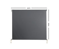 2.4m x 2.5m Retractable Roll Down Awning - Grey - JVEES