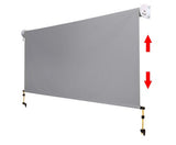 3m x 2.5m Retractable Straight Drop Roll Down Awning - Grey - JVEES