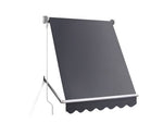 1.5m x 2.1m Retractable Fixed Pivot Arm Awning - Grey - JVEES