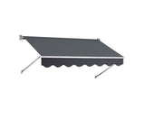 1.8m x 2.1m Retractable Fixed Pivot Arm Awning - Grey - JVEES
