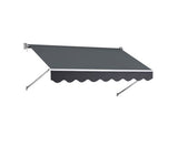 2.1m x 2.1m Retractable Fixed Pivot Arm Awning - Grey - JVEES