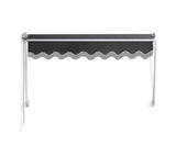 2.1m x 2.1m Retractable Fixed Pivot Arm Awning - Grey - JVEES