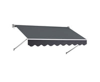 2.4m x 2.1m Retractable Fixed Pivot Arm Awning - Grey - JVEES