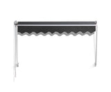 2.4m x 2.1m Retractable Fixed Pivot Arm Awning - Grey - JVEES