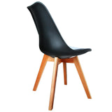 Set of 2 Dining Chair PU Leather Seat Black - JVEES