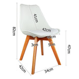 Set of 2 Dining Chair PU Leather Seat White - JVEES