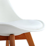 Set of 2 Dining Chair PU Leather Seat White - JVEES