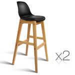 Set of 2 High Seat Back Barstools – Black