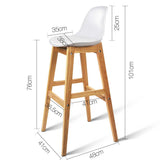 Set of 2 High Seat Back Barstools White - JVEES