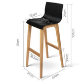 Set of 2 High Seat Back Barstools Black - JVEES