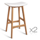 Set of 2 High Seat Barstools White